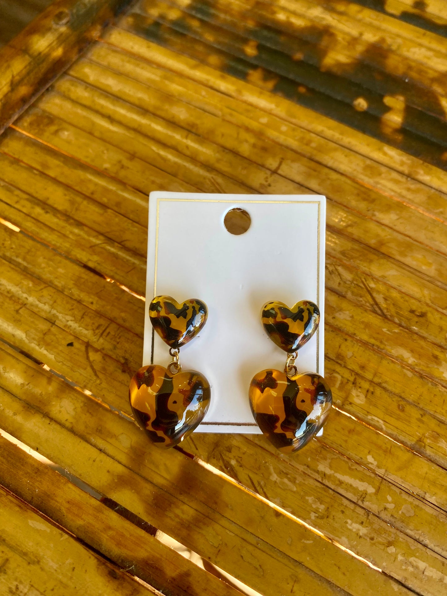 Tortoise Heart Treasure Earrings