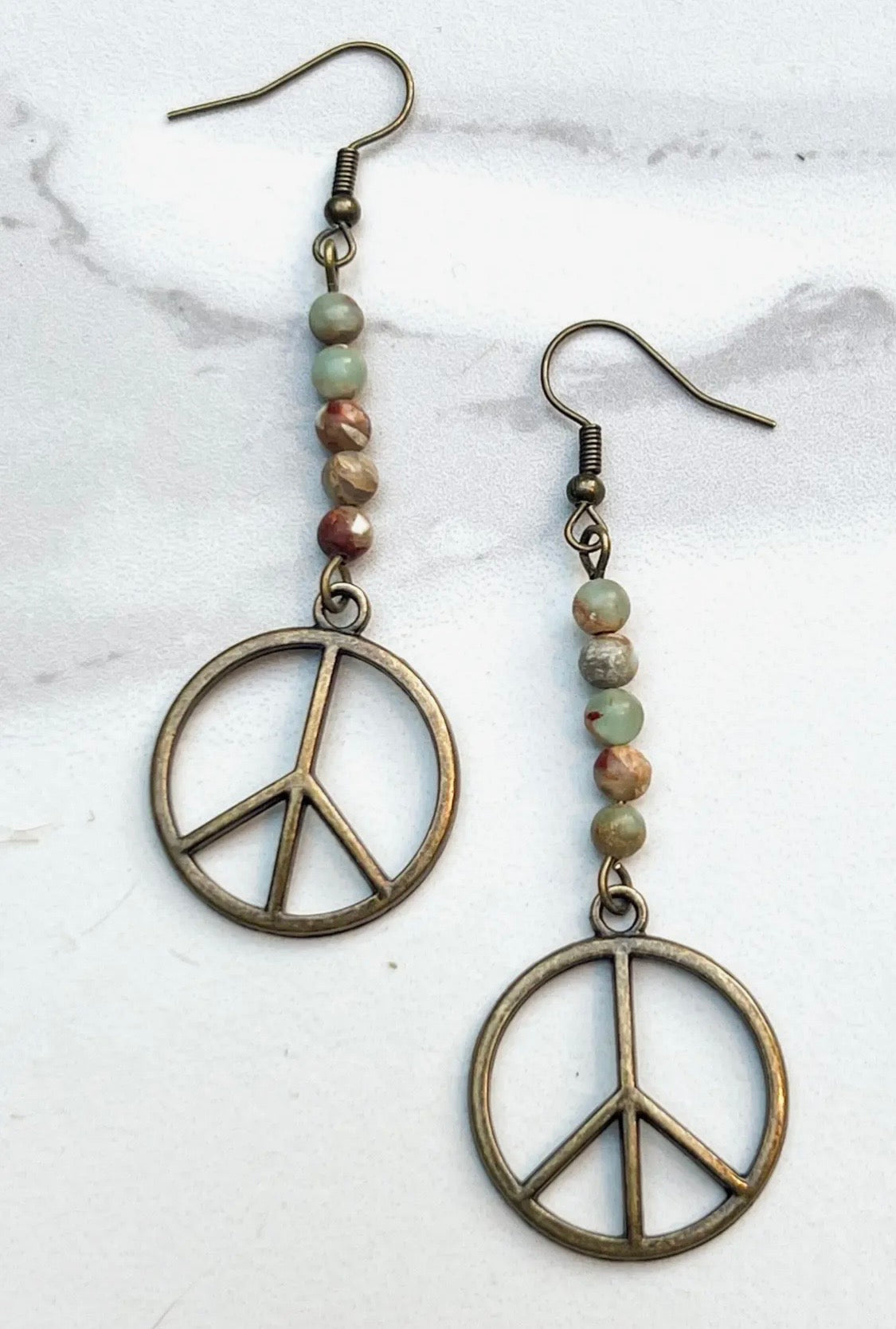 Peace Earrings in Imperial Jasper