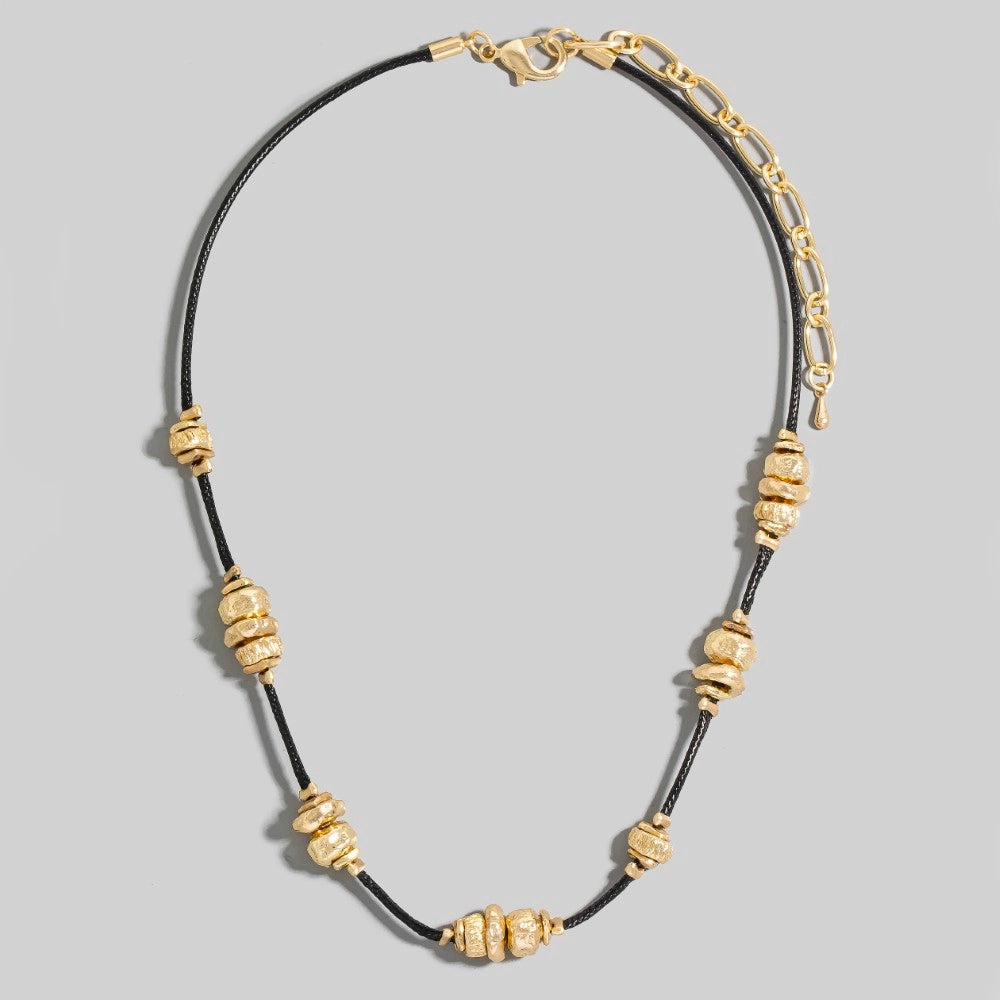 Station Beaded Cord Necklace