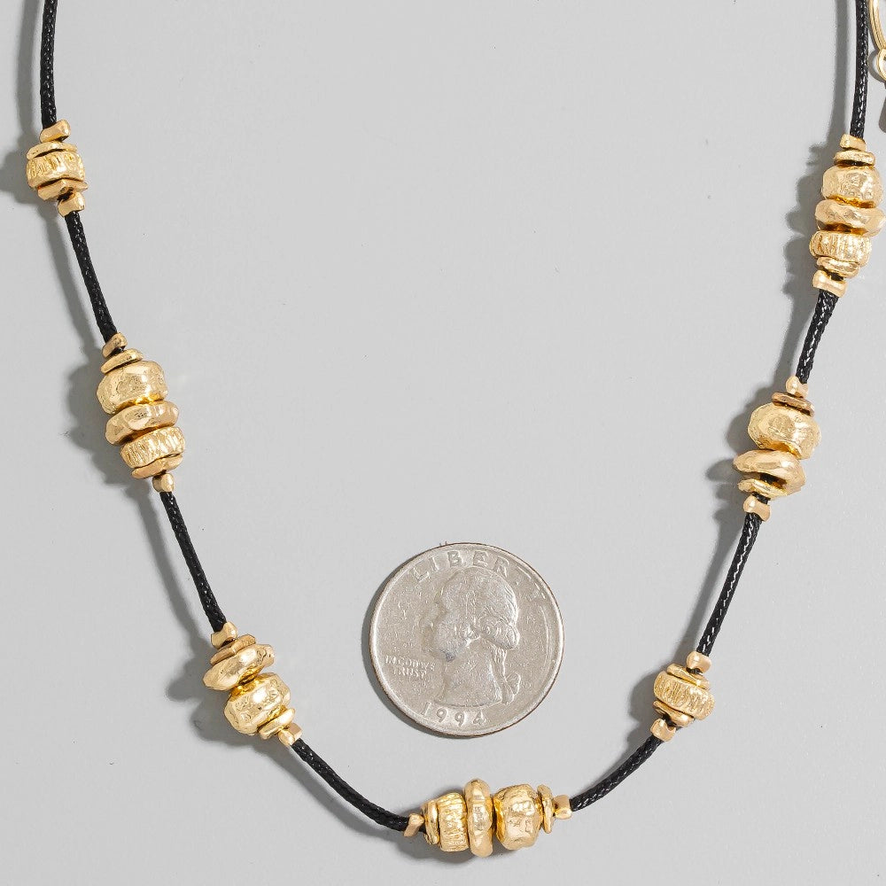 Station Beaded Cord Necklace
