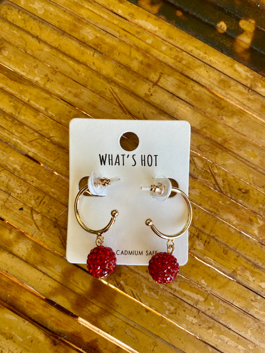 Ruby Sparkle Hoops