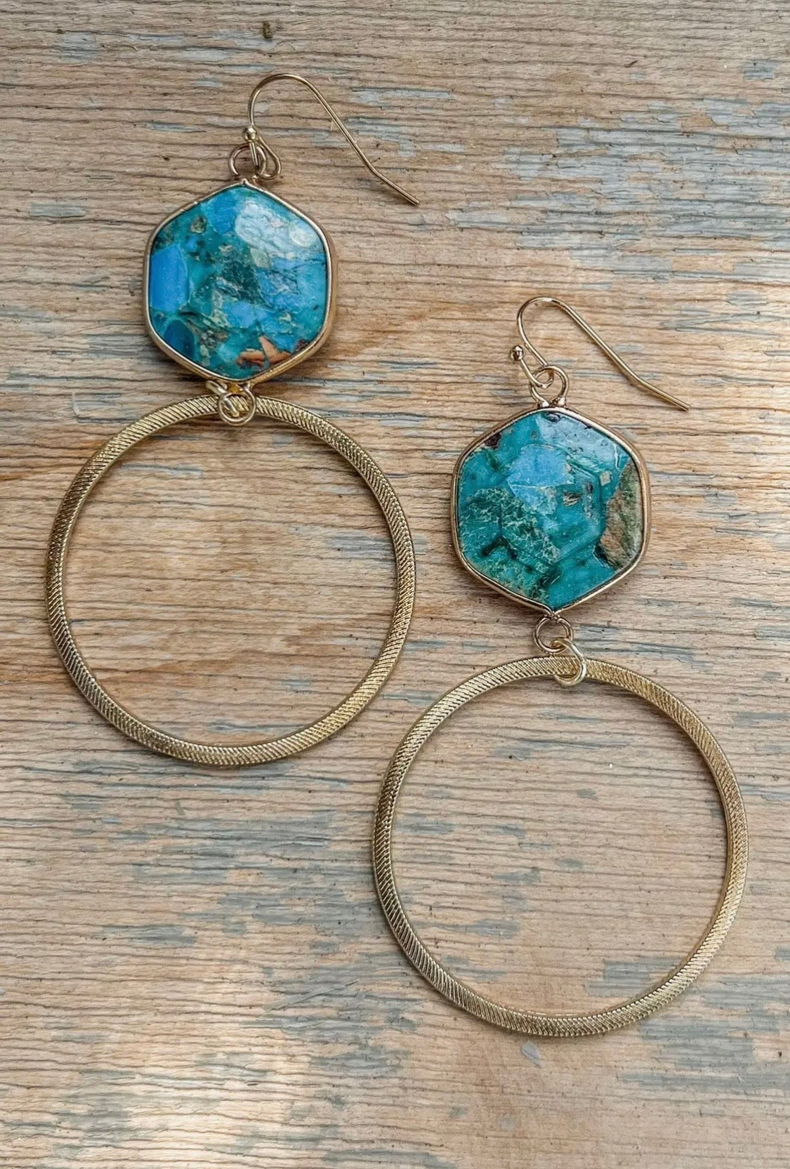 Janet Hoop Earrings in Turquoise