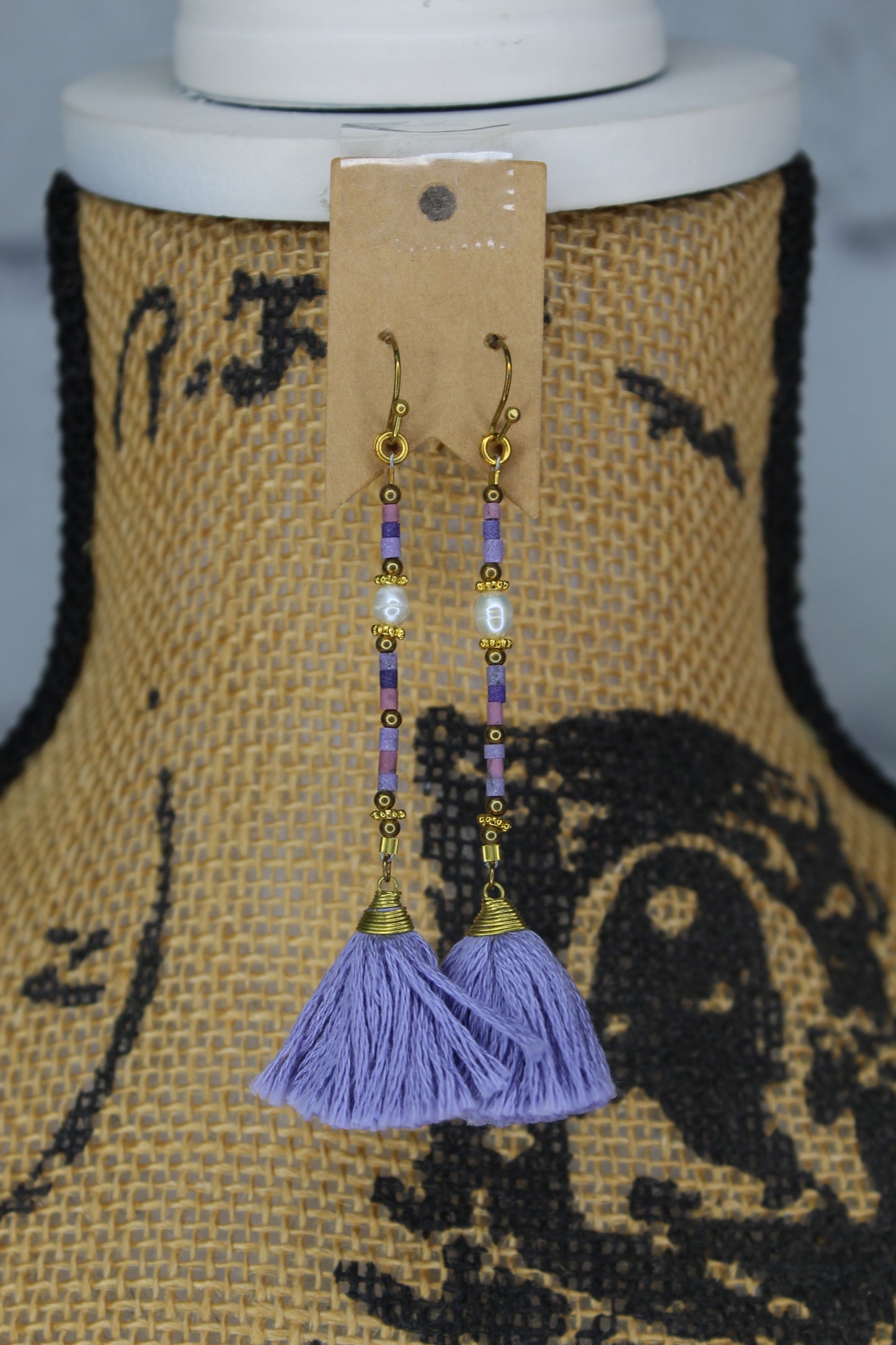 Lavender beaded earrings