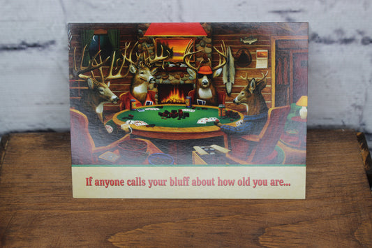 Deer poker - birthday card