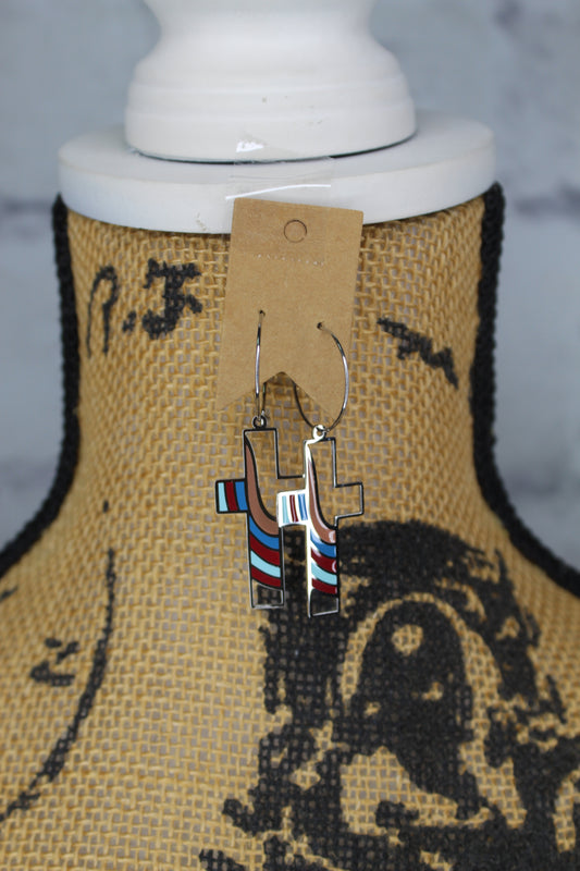 Multi color cross earrings