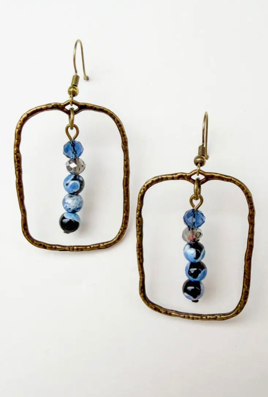 Suki Earrings in Blue Fire Agate