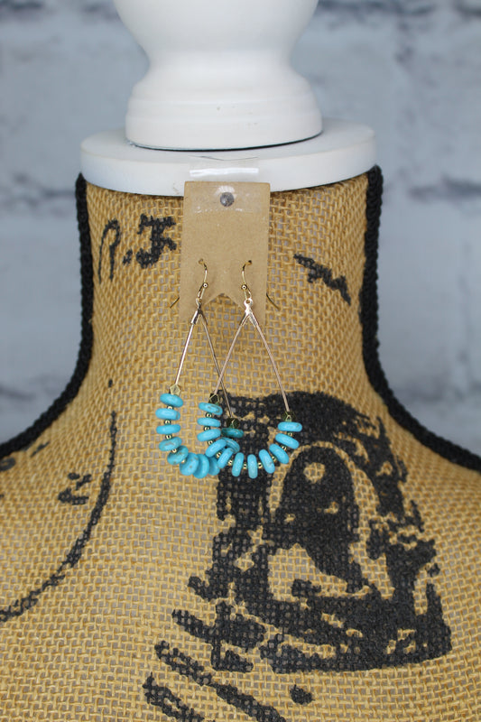 Gold and teal dangles