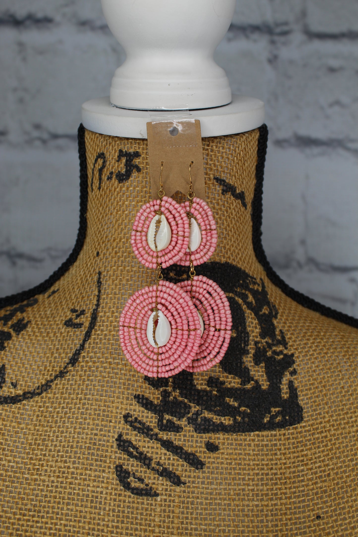 Pink shell earrings