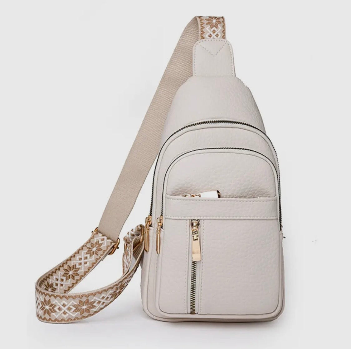 Retro Versatile Crossbody Bag- White