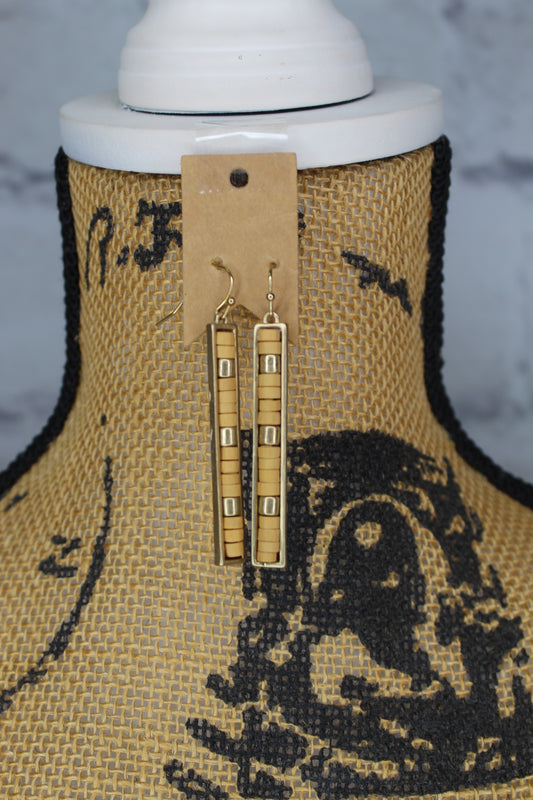 Gold and bead earrings