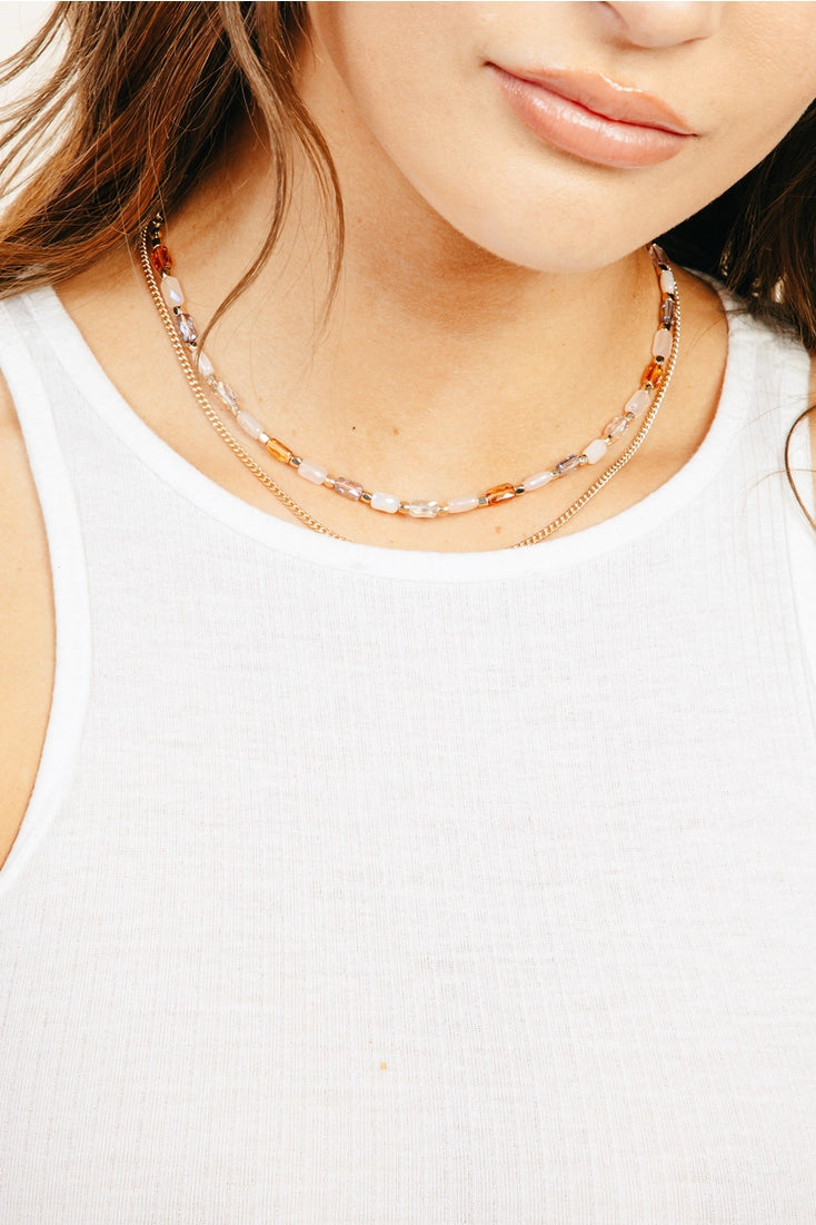 Classy Beaded Double Necklace