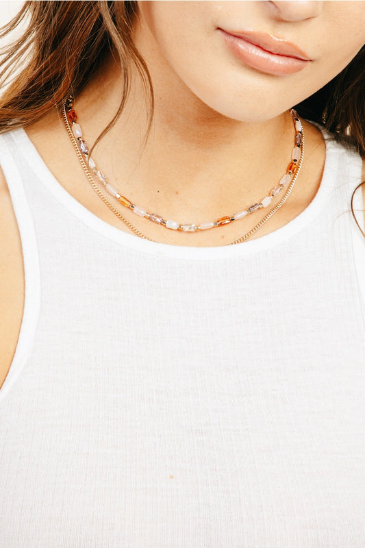 Classy Beaded Double Necklace