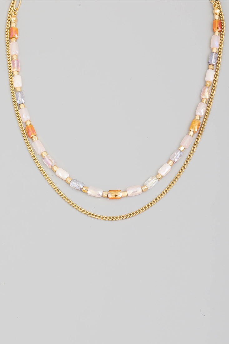 Classy Beaded Double Necklace
