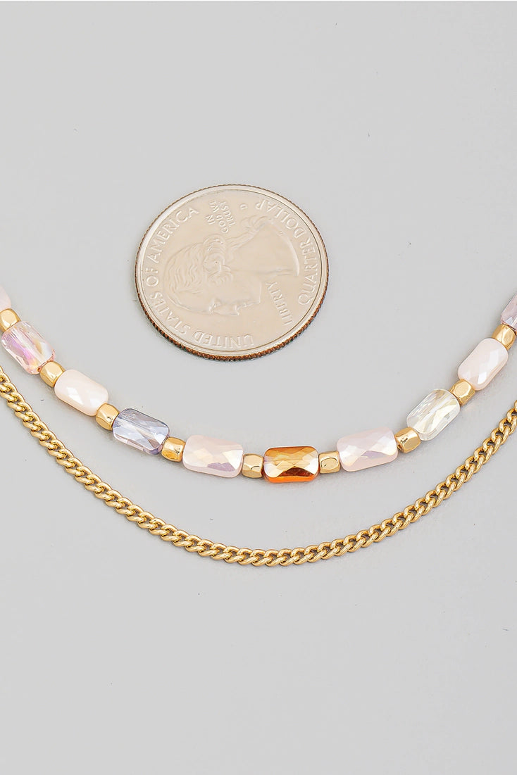 Classy Beaded Double Necklace