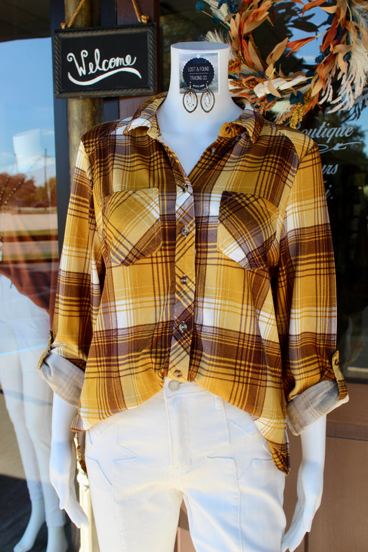 American Cowboy Flannel - mustard