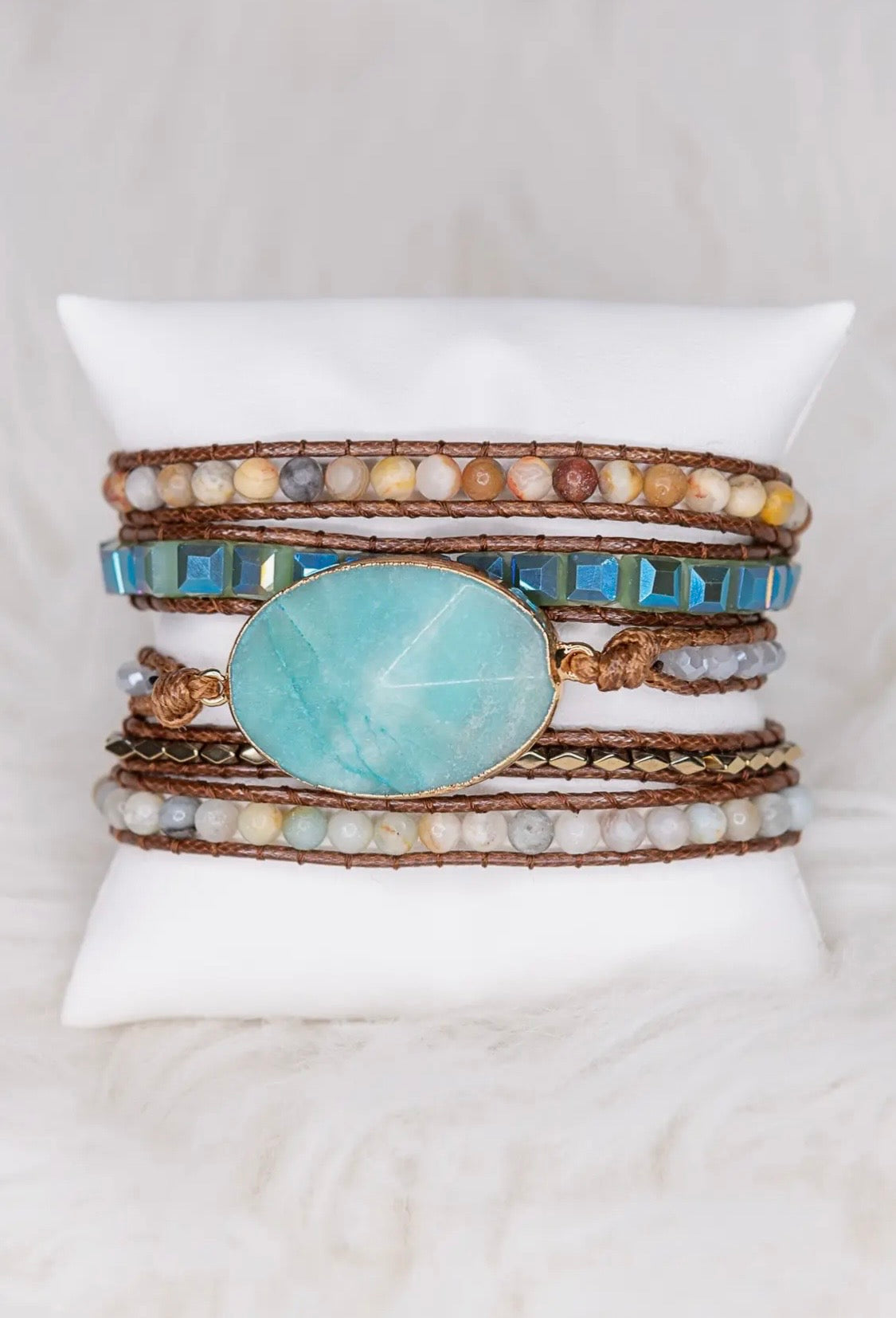 Kelly Wrap Bracelet in Amanzonite