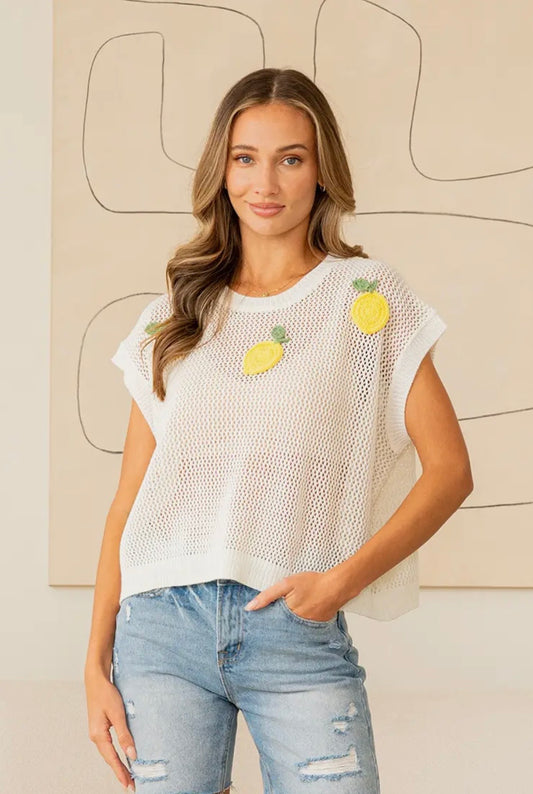 Lemon Drop Knit Top