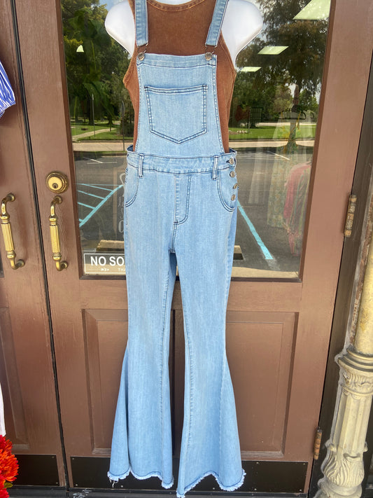 Flared overalls