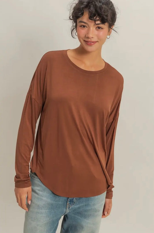 Golden Hour Long Sleeve Top- Chesnut