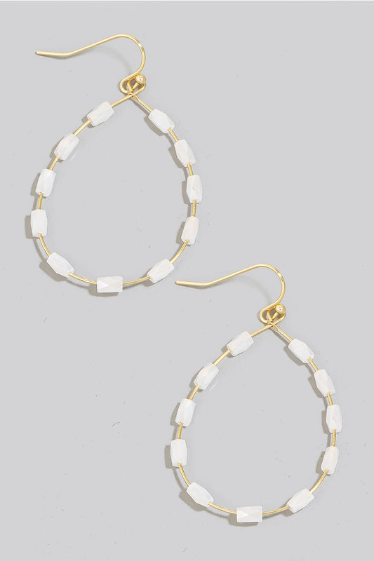 Glass Beaded Tear Drop Earrings