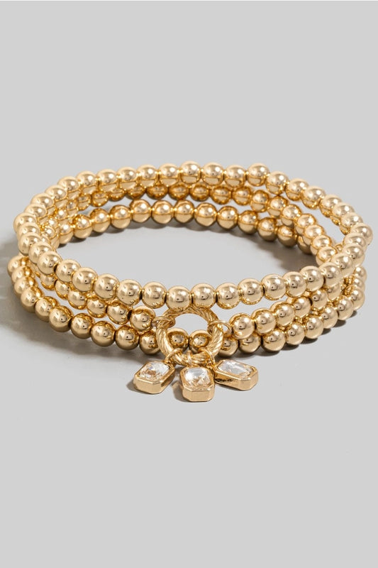 Rhinestone Charm Bracelet Set