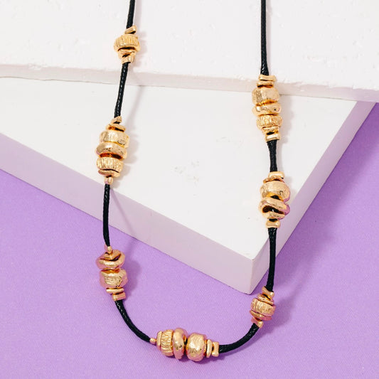 Station Beaded Cord Necklace