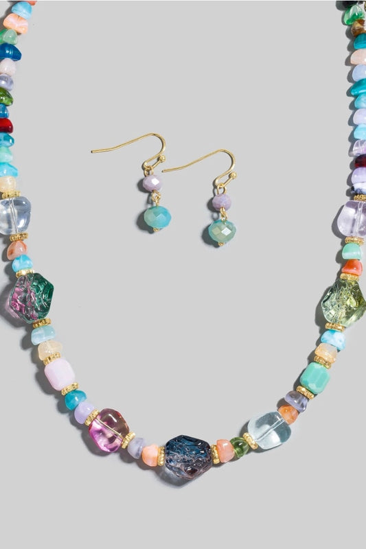 Stone & Resin Beaded Necklace Set