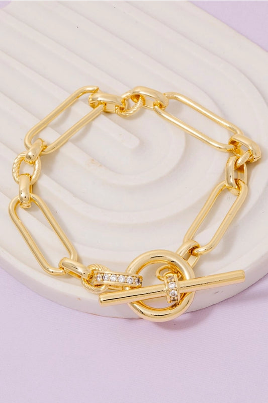 Toggle Gold Chain Bracelet